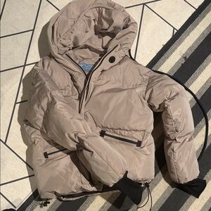 Prada Beige Puffer Bomber Jacket